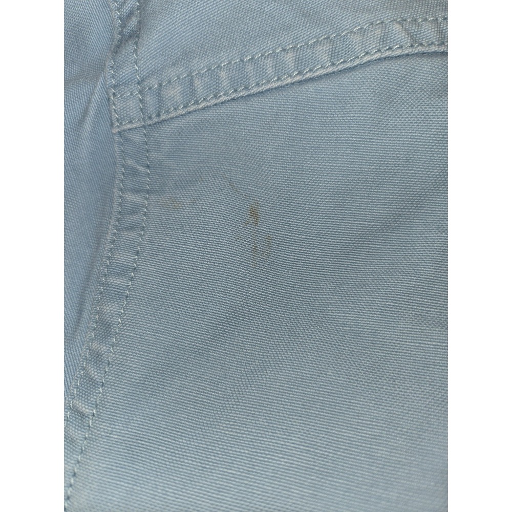 Vintage LL Bean Women's Chore Field Coat L Blue Canvas Barn Jacket Corduroy - Picture 15 of 16